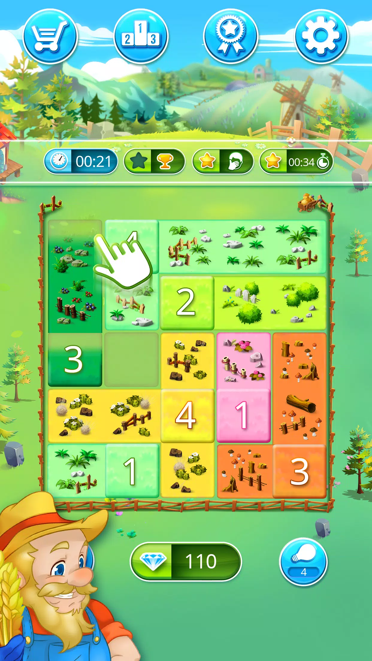 Happy Farm: fill in the fields Screenshot1