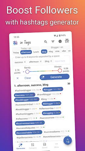 in Tags - AI Hashtag generator Screenshot9
