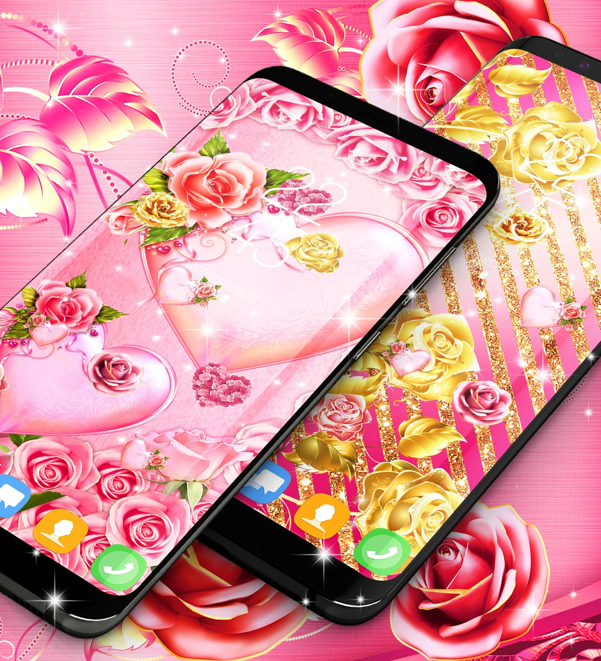 Pink rose gold live wallpaper Screenshot2