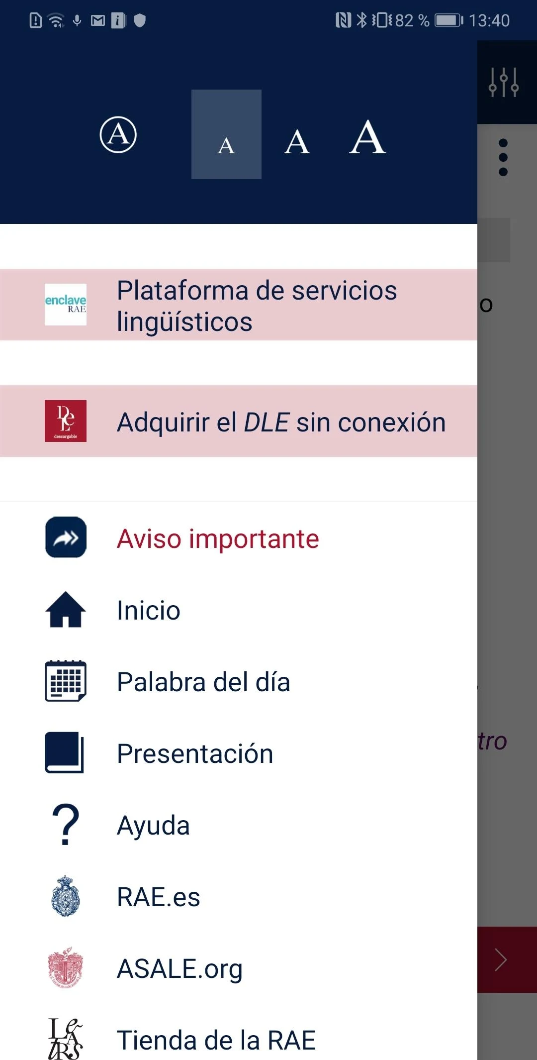 Diccionario RAE y ASALE (DLE) Screenshot7
