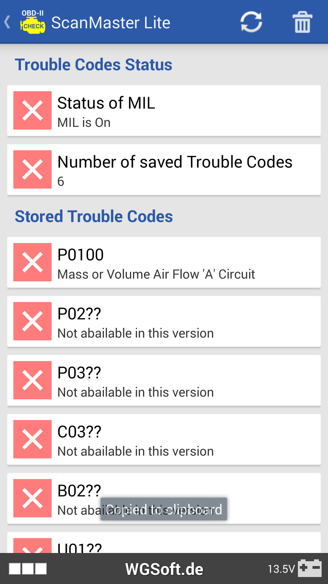 ScanMaster for ELM327 OBD-2 Screenshot4