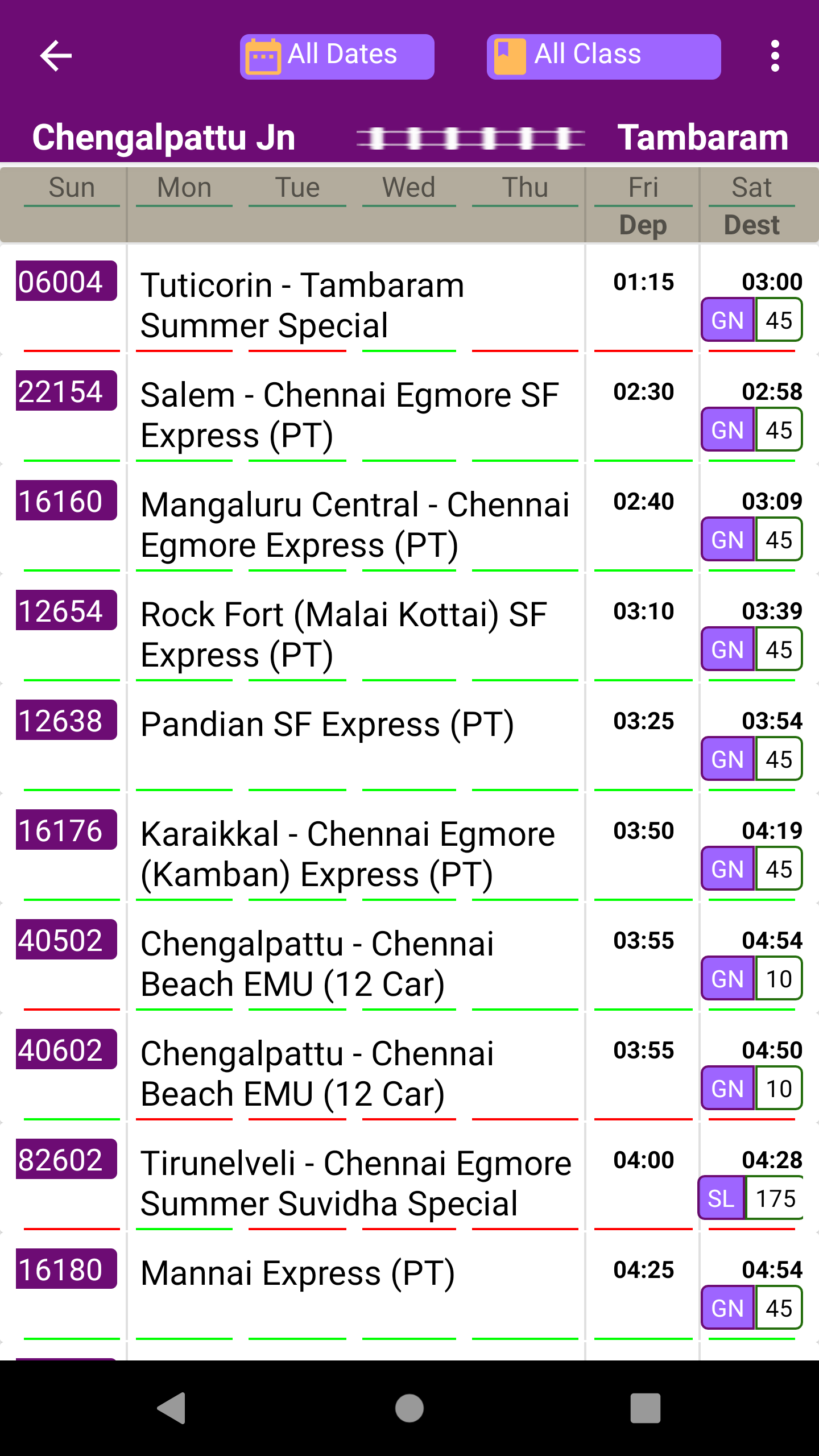 Chennai Trains Screenshot4