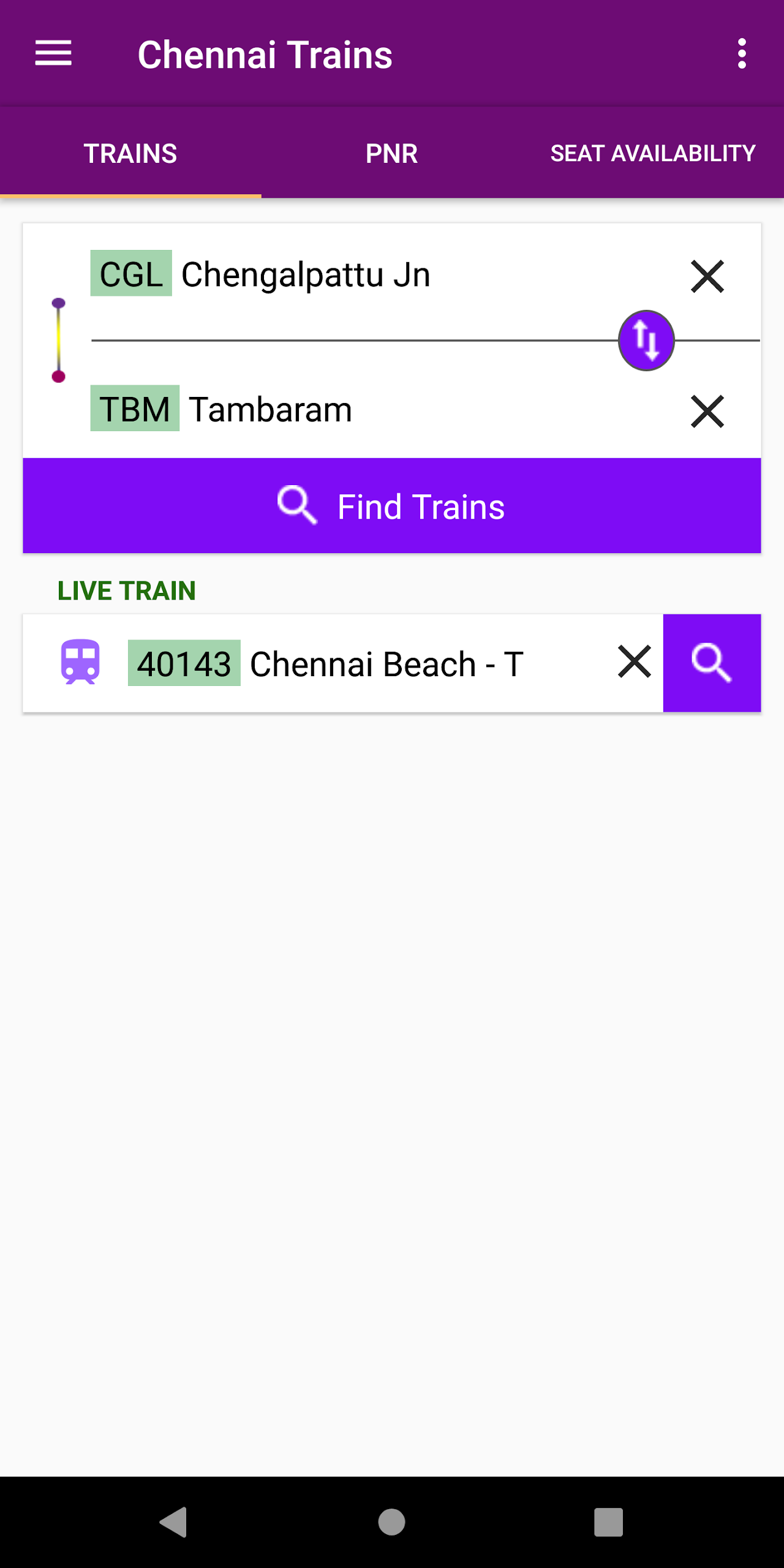 Chennai Trains Screenshot1