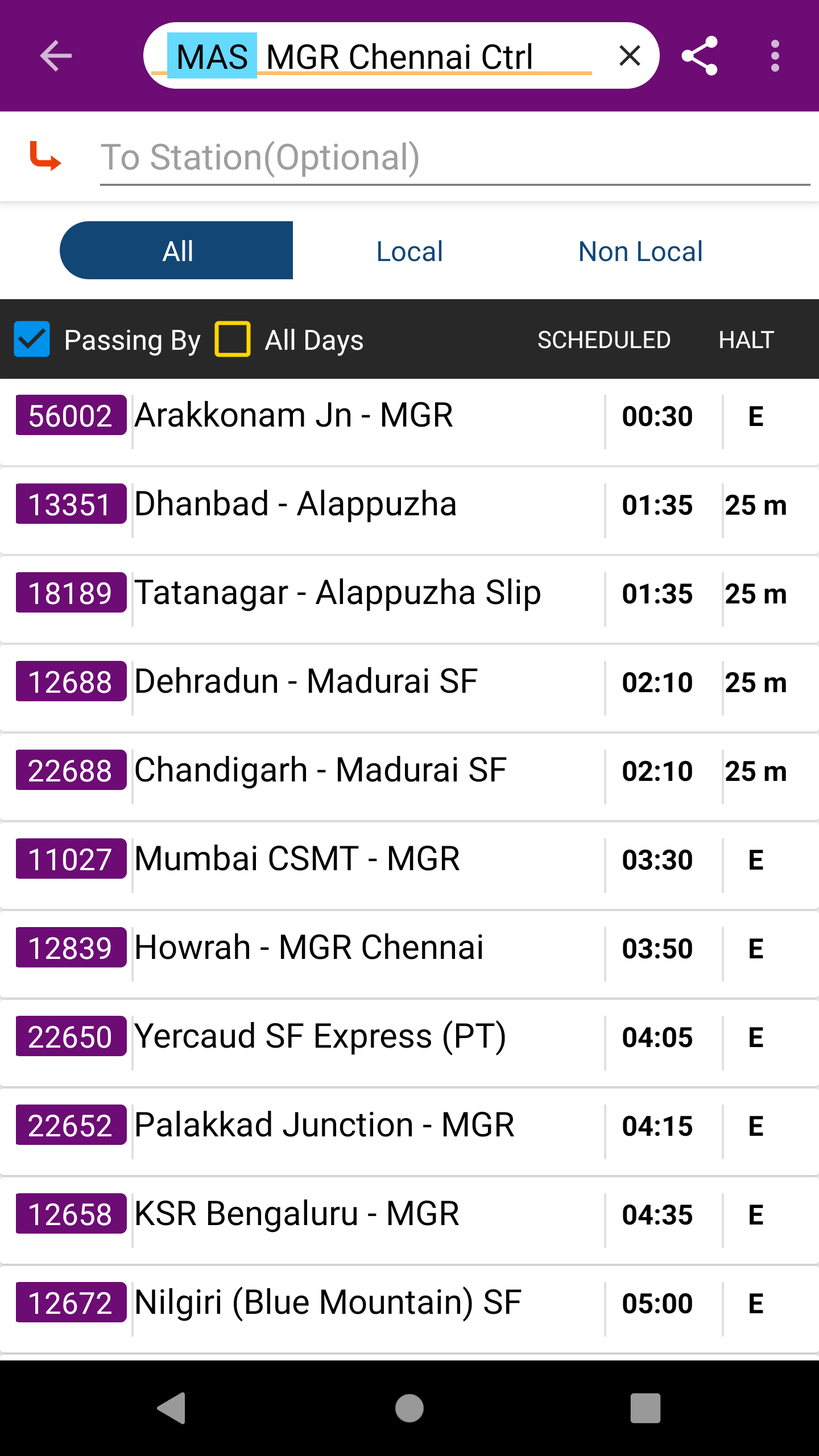 Chennai Trains Screenshot6