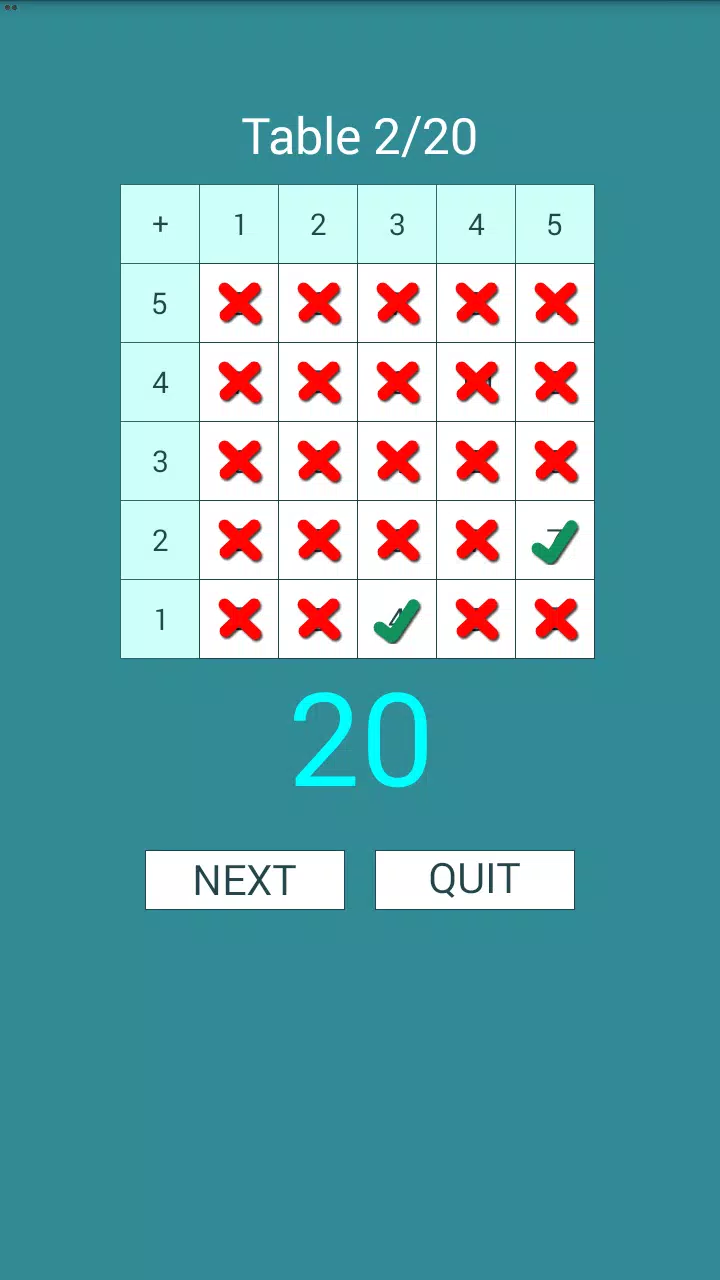 Math Table Test Screenshot4