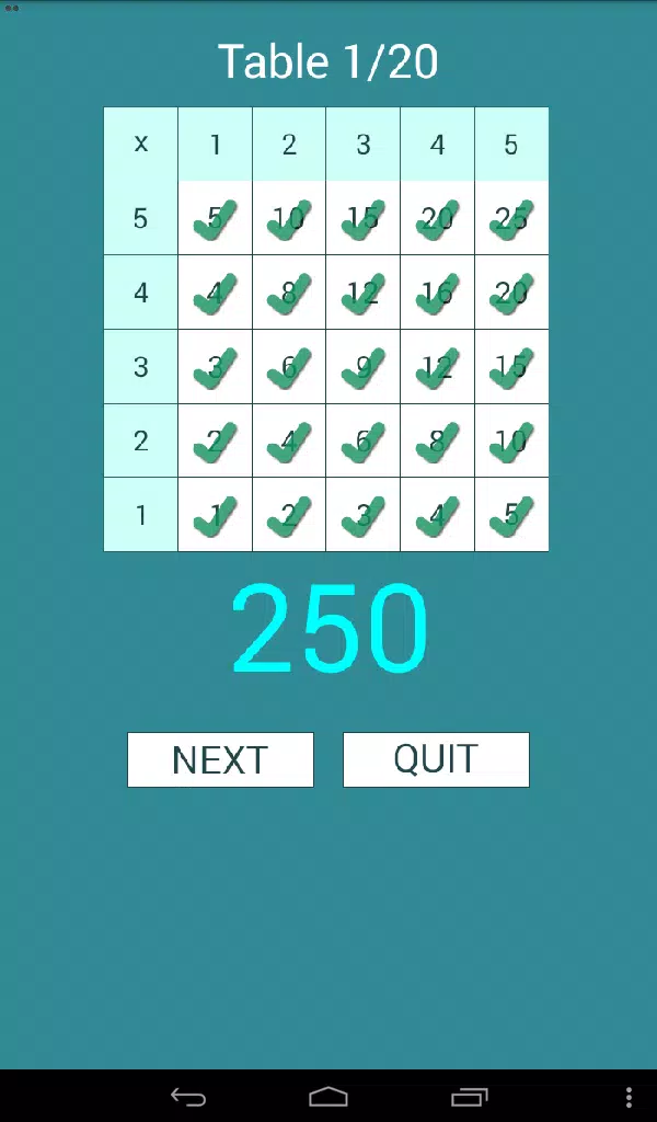 Math Table Test Screenshot7