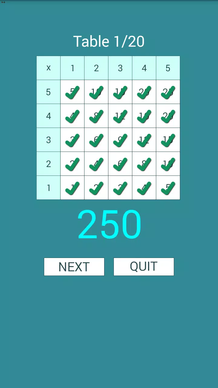 Math Table Test Screenshot3
