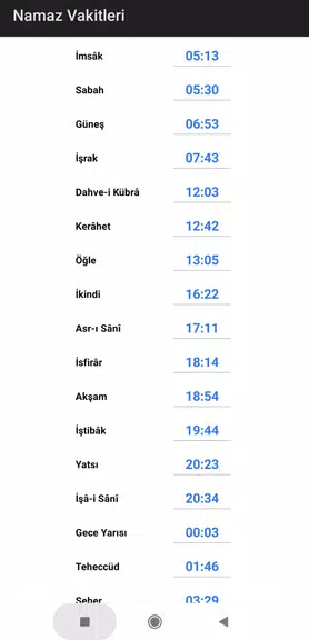 Namaz Vakitleri Screenshot2