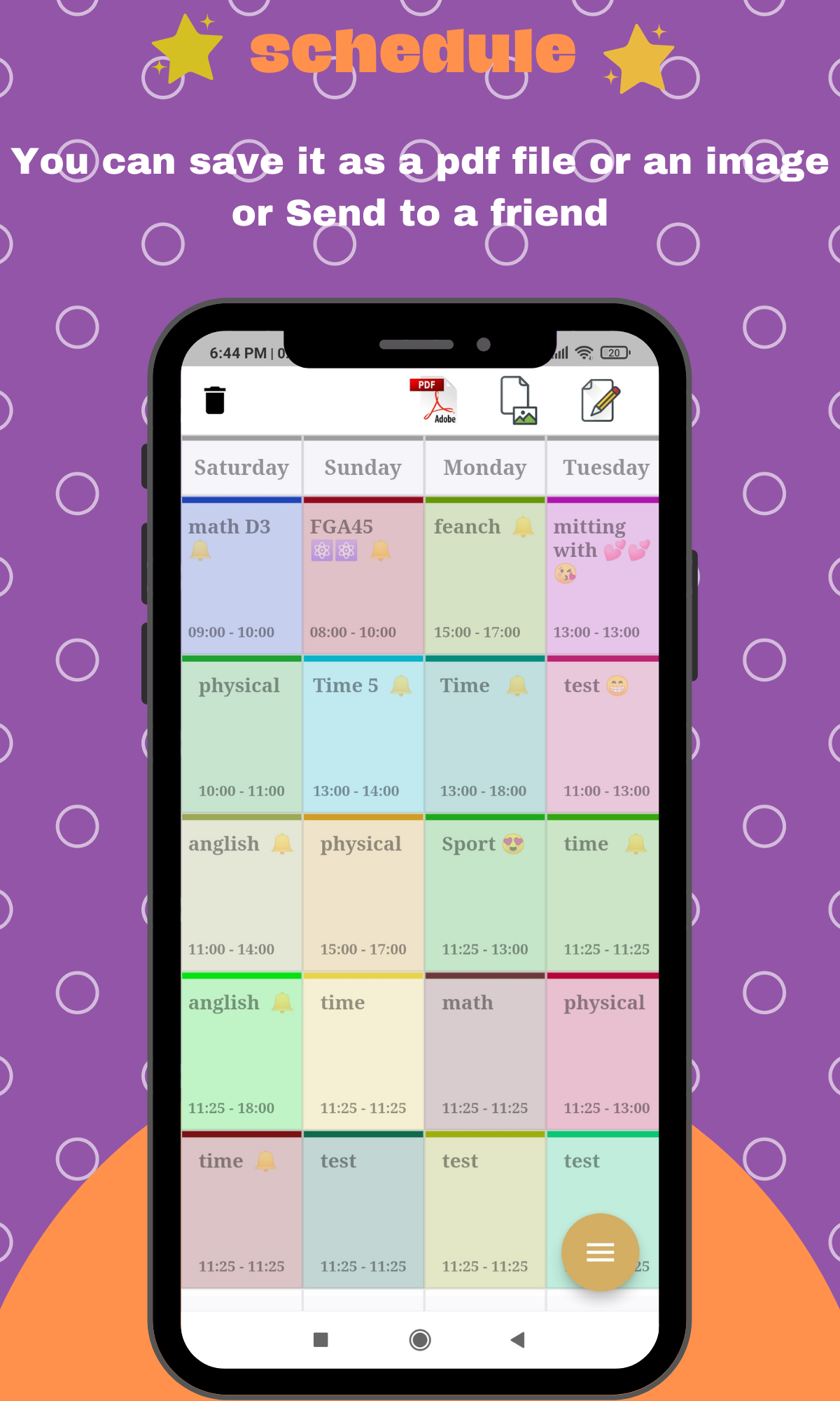 schedules and daily tasks Screenshot2