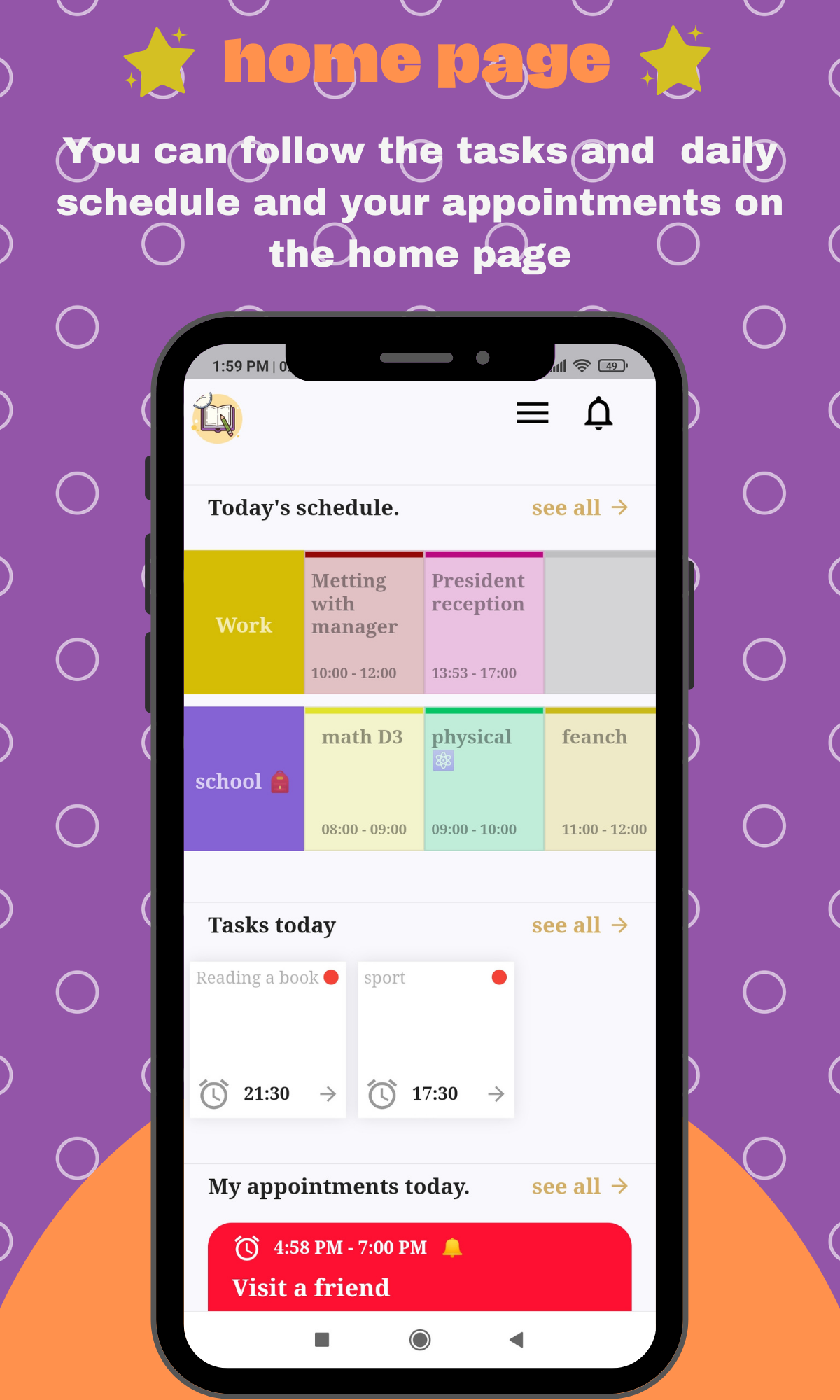 schedules and daily tasks Screenshot1