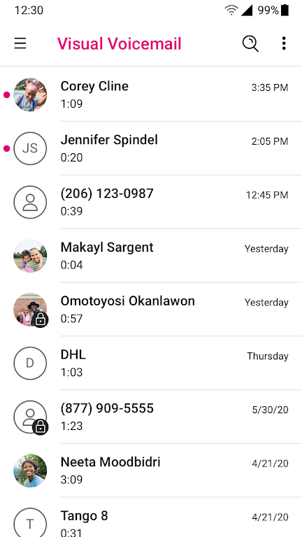 Visual Voicemail Screenshot1