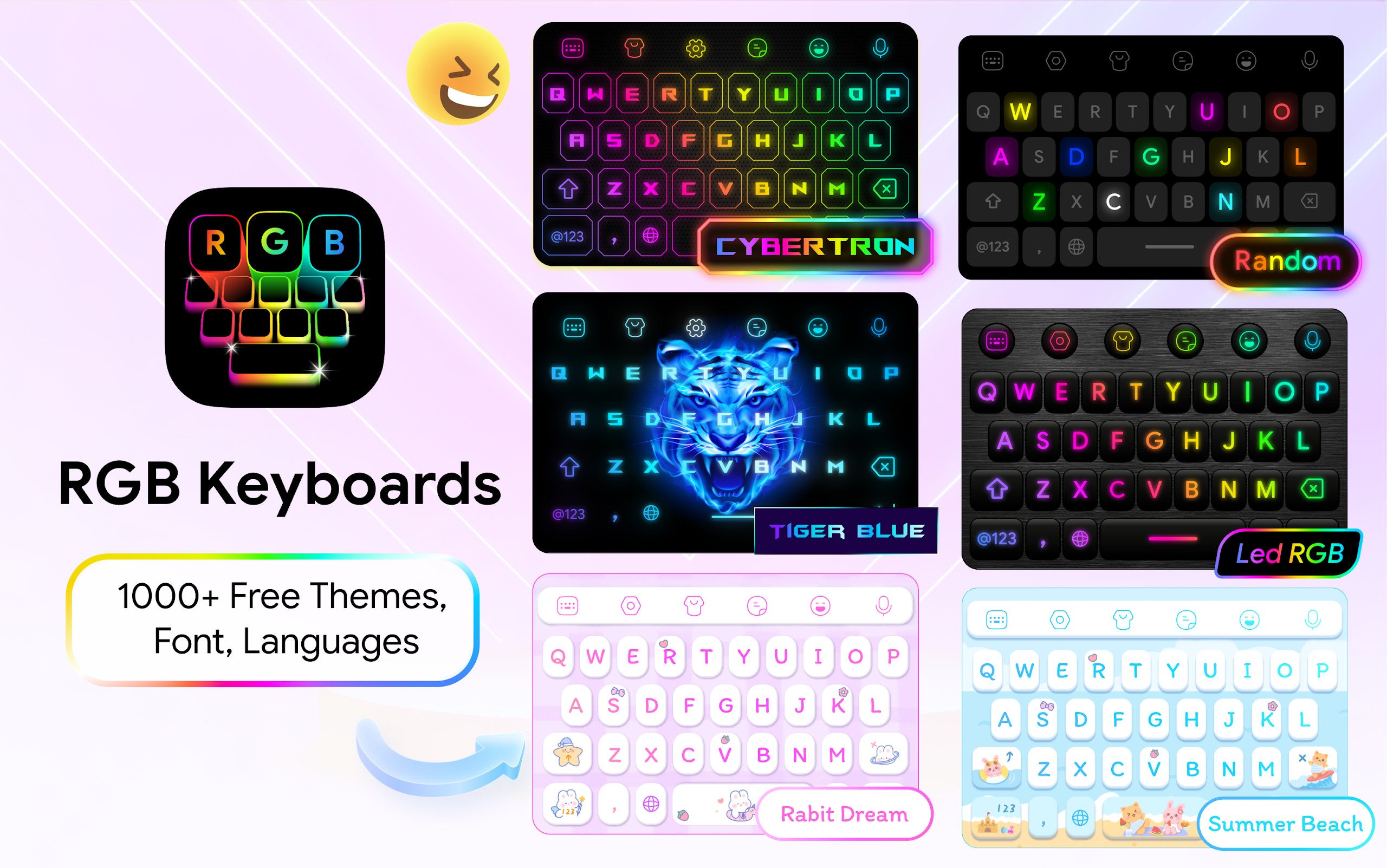 Neon Led Keyboard: Emoji, Font Screenshot1