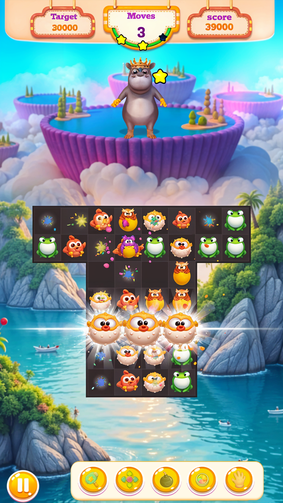 Hippo Friends Animal Match 3 Screenshot2