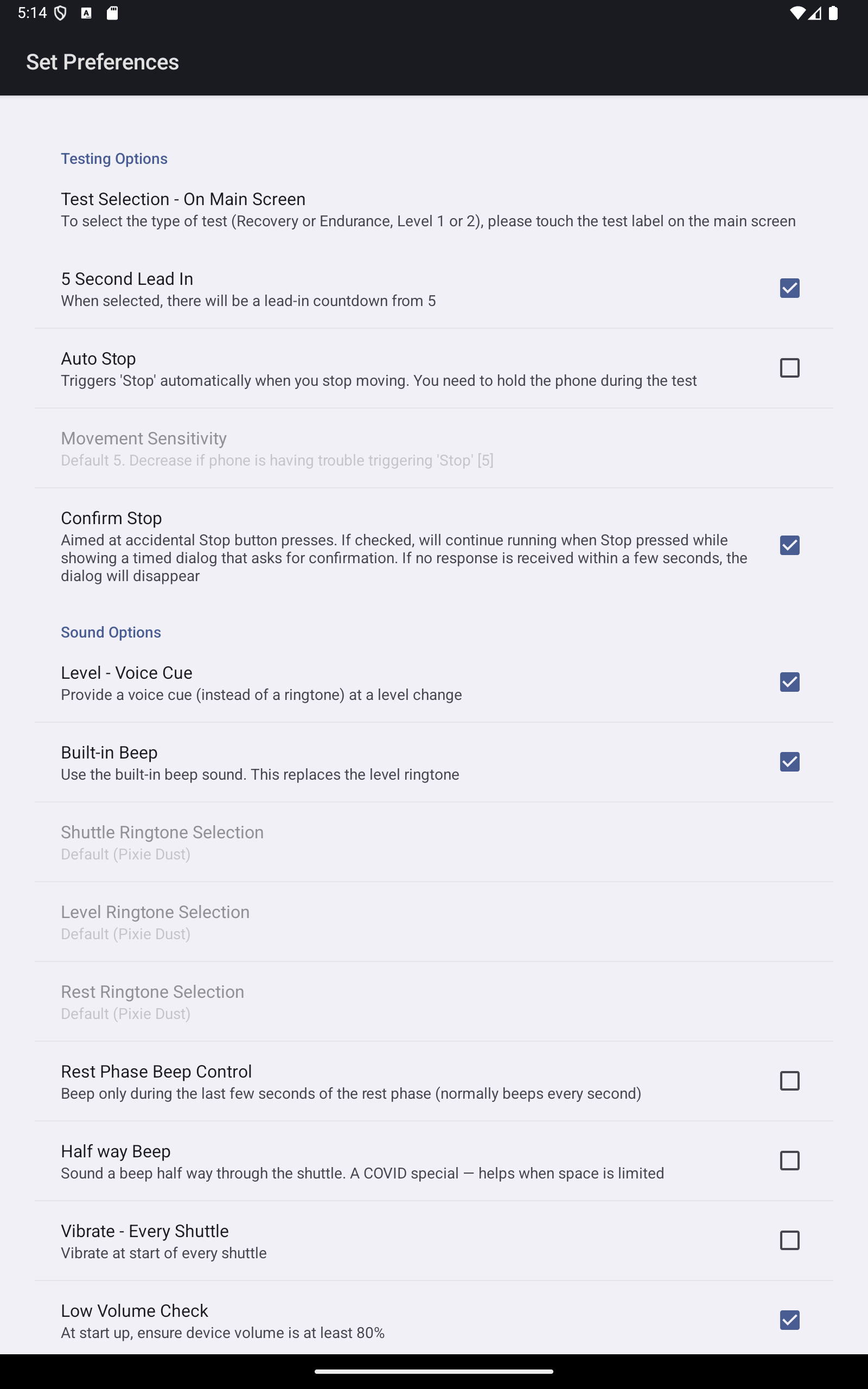 Yo-Yo Intermittent Test Screenshot13