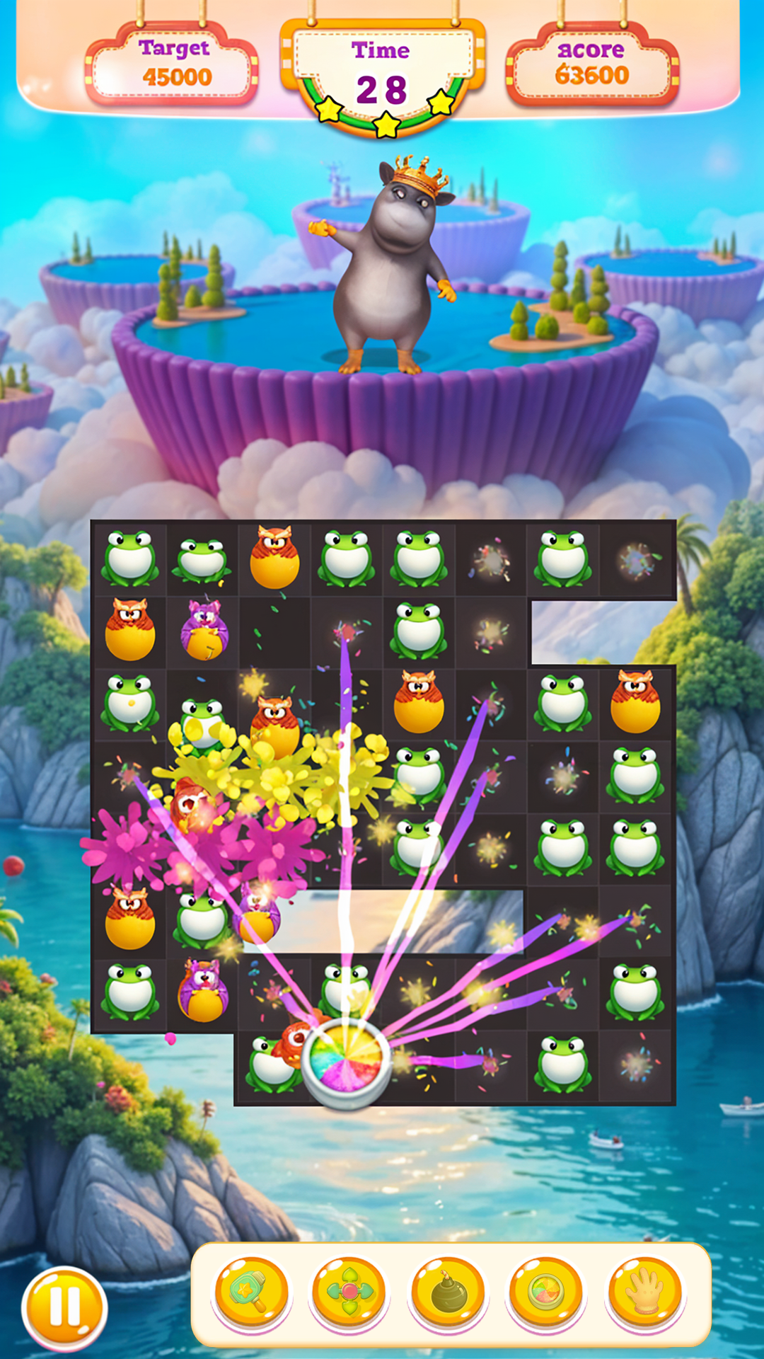 Hippo Friends Animal Match 3 Screenshot1
